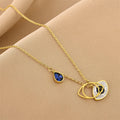 Gold Plated Stainless Steel American Diamond Studded Evil Eye Anti-Tarnish Necklace