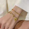 Gold Plated Stainless Steel Anti Tarnish Heart themed Bracelet