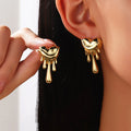 Gold Plated Anti Tarnish Stainless Steel Quirky Drop Earrings