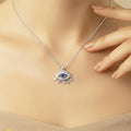 Silver Plated Stainless Steel American Diamond Studded Anti Tarnish Evil Eye Themed Pendant