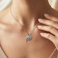 Silver Plated American Diamond Studded Anti Tarnish Evil Eye Themed Pendant