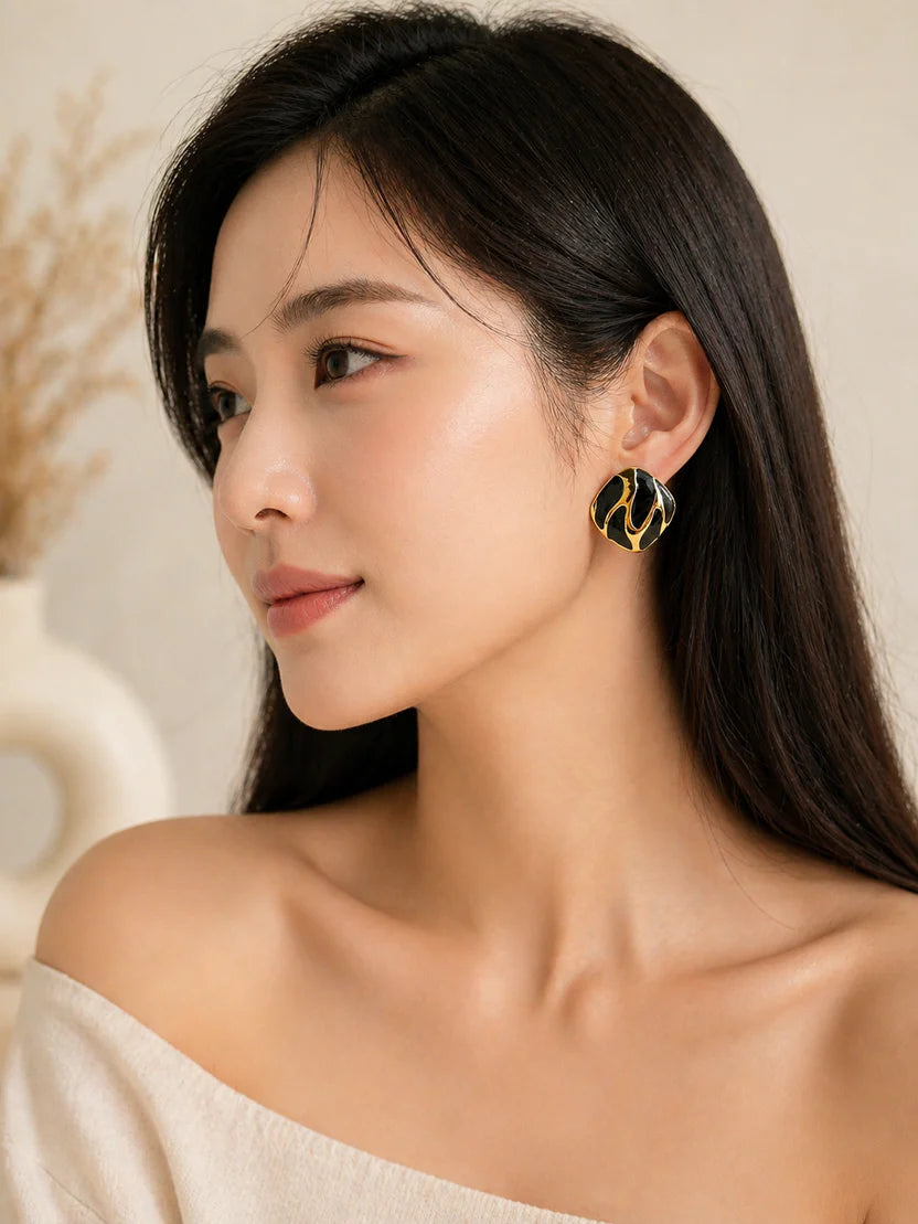 Gold Plated Anti Tarnish Stainless Steel Stud Earrings
